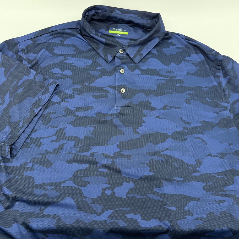 Ben‎ Hogan Performance Golf Polo Shirt Mens 2XL Blue Camo Short Sleeve